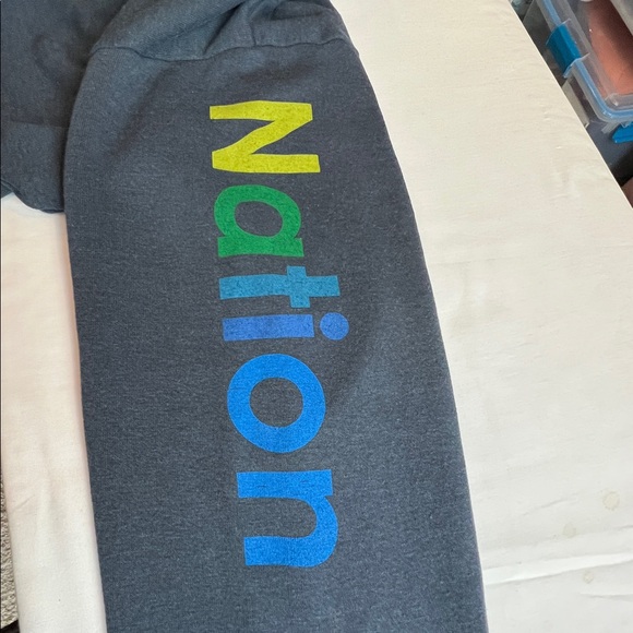 AVIATOR MEN’S NATION RELAXED PULLOVER CHARCOAL HOODIE SZ L - Picture 12 of 13